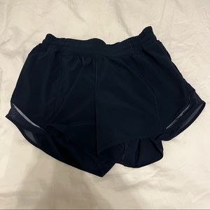 Navy Lululemon hotty hot shorts